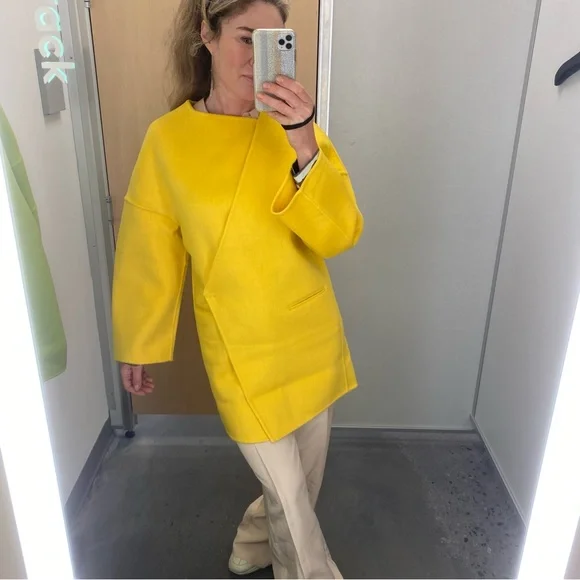 Blue Sky Factory Mongolian wool coat Sz S/M - Picture 5 of 11